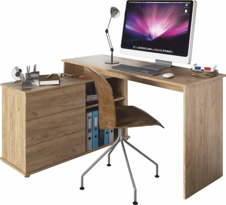 Univerzální rohový PC stůl, dub artisan, TERINO