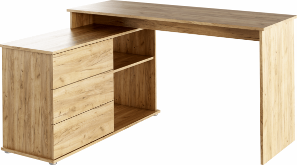 Univerzální rohový PC stůl, dub artisan, TERINO