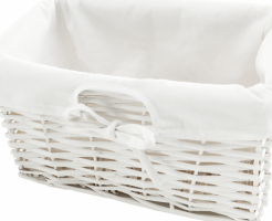 Dřevěný věšák BLANCO, 3 košíky, bílá