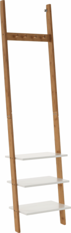 Věšák s policemi, bílá / bambus, MARIKE TYP 1