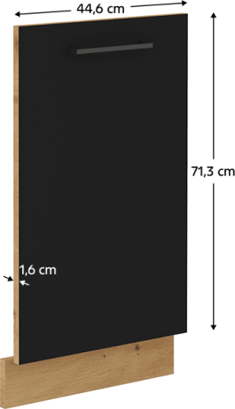 Vířka na myčku, černý mat / dub artisan, Monro ZM 713x446