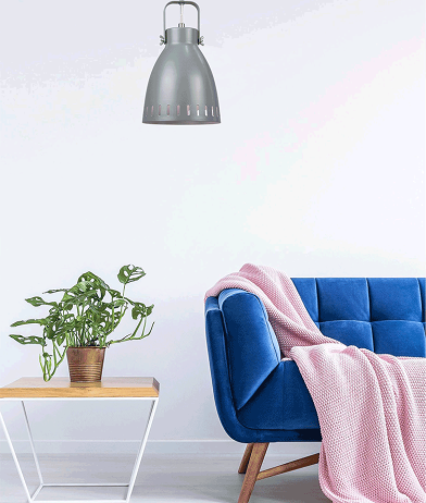 Visící lampa, šedá / kov, AIDEN typ3