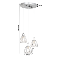 Visící lampa, stříbrná/kov, OKIRA TYP 1