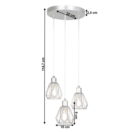 Visící lampa, stříbrná/kov, OKIRA TYP 1