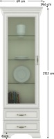 Vitrína TIFFY 1W2S, woodline krém