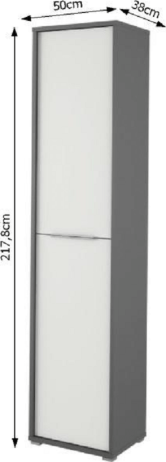 Vysoká policová skříň, grafit/bílá, RIOMA NEW TYP 06