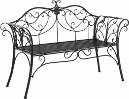 Zahradní lavička, černá, ETELIA