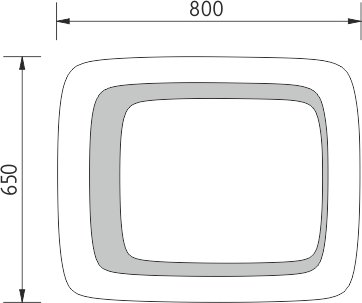 Zaoblené LED zrcadlo do koupelny 650x800mm, vypínač