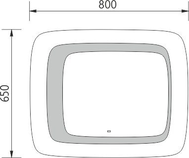 Zaoblené LED zrcadlo se senzorem 650x800 mm