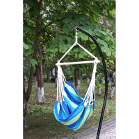 Závěsné houpací křeslo, bílá / pásek, modrá / zelená, LINDO NEW