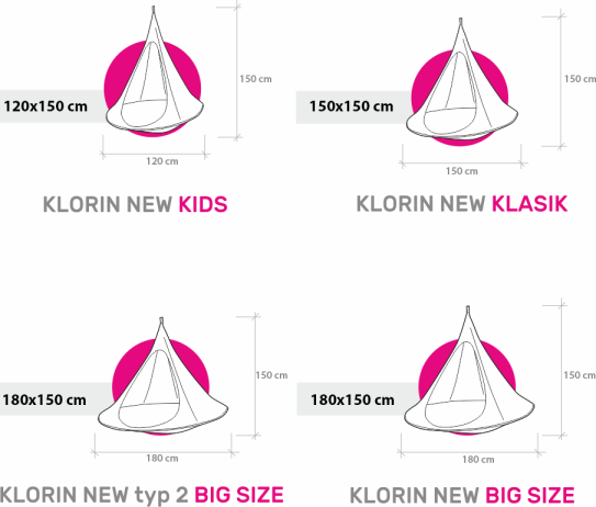 Závěsné houpací křeslo, světle šedá, KLORIN NEW KLASIK CACOON HAMMOCK