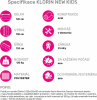 Závěsné houpací křeslo, zelená, KLORIN NEW KIDS CACOON HAMMOCK