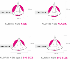 Závěsné houpací křeslo, zelená, KLORIN NEW KLASIK CACOON HAMMOCK