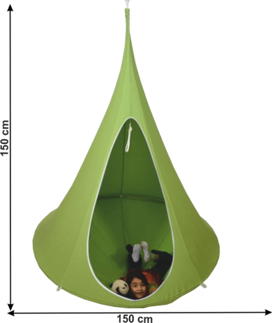Závěsné houpací křeslo, zelená, KLORIN NEW KLASIK CACOON HAMMOCK