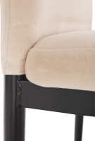 Židle, béžová Dulux, velvet látka / černý kov, COLETA NOVA