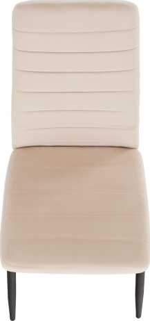 Židle, béžová Dulux, velvet látka / černý kov, COLETA NOVA