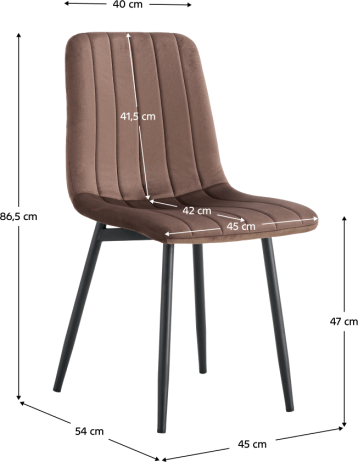 Židle RAMITA TYP 1 hnědá Velvet látka/černá