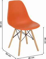Židle CINKLA 3 NEW, oranžová/buk