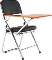 Židle s deskou na psaní, černá/přírodní, TEKER