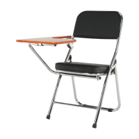 Židle s deskou na psaní, černá/přírodní, TEKER