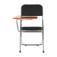 Židle s deskou na psaní, černá/přírodní, TEKER