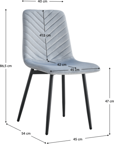 Židle RAMITA TYP 2 šedá Velvet látka/černá