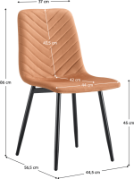 Židle, terakota Velvet látka/černá, RAMITA TYP 2